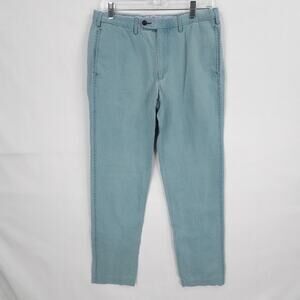 Sid Mashburn Pants Mens 31 Teal Blue Flat Front Chino Casual Office Italy